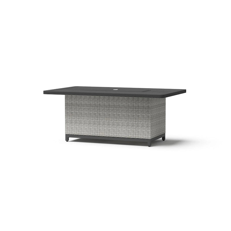 Milo Gray 6 Piece Sunbrella Outdoor Patio Fire Sectional with Table