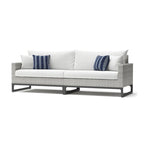 Milo Gray 6 Piece Sunbrella Outdoor Patio Fire Sectional with Table
