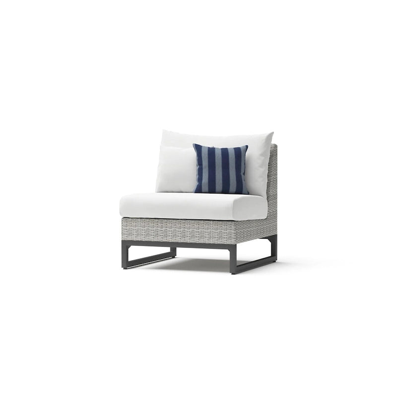 Milo Gray 6 Piece Sunbrella Outdoor Patio Fire Sectional with Table