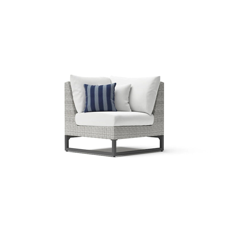 Milo Gray 6 Piece Sunbrella Outdoor Patio Fire Sectional with Table