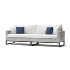 Milo Gray 6 Piece Sunbrella Outdoor Patio Fire Sectional with Table