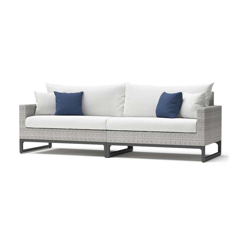 Milo Gray 6 Piece Sunbrella Outdoor Patio Fire Sectional with Table