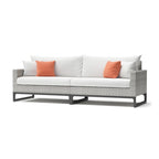 Milo Gray 6 Piece Sunbrella Outdoor Patio Fire Sectional with Table