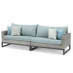 Milo Gray 6 Piece Sunbrella Outdoor Patio Fire Sectional with Table
