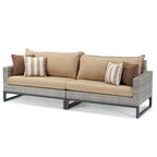 Milo Gray 6 Piece Sunbrella Outdoor Patio Fire Sectional with Table