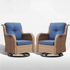 Patio Wicker Chair, 360 Rocking Swivel Chair - Yellow