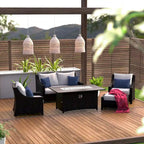 Deco 5 Piece Sunbrella Outdoor Patio Love & Club Fire Set