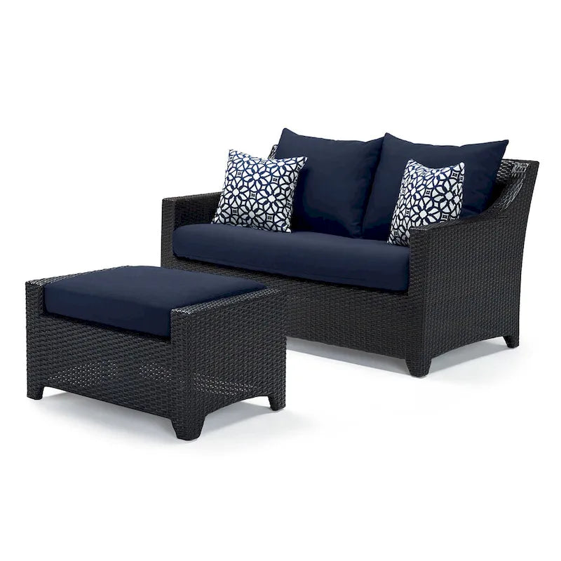 Deco 5 Piece Sunbrella Outdoor Patio Love & Club Fire Set