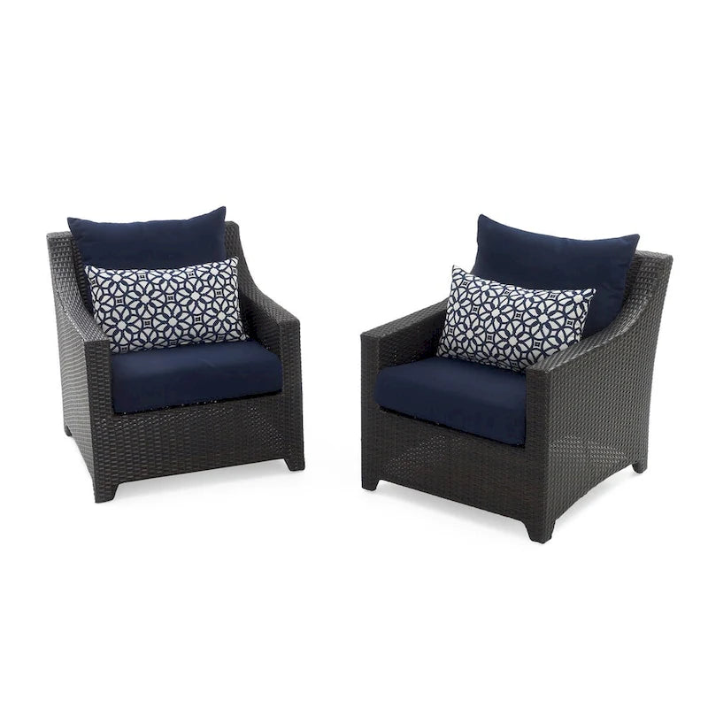 Deco 5 Piece Sunbrella Outdoor Patio Love & Club Fire Set