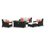 Deco 5 Piece Sunbrella Outdoor Patio Love & Club Fire Set