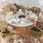 Rose Faux Indoor / Outdoor Round Concrete Dining Table