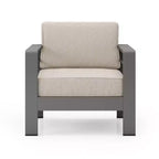 Christopher Knight Home Mysti Sedia da club moderna da esterno in alluminio con cuscini (set da 2), Grigio/Beige