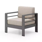 Christopher Knight Home Mysti Sedia da club moderna da esterno in alluminio con cuscini (set da 2), Grigio/Beige