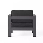 Christopher Knight Home Mysti Sedia da club moderna da esterno in alluminio con cuscini (set da 2), Grigio/Beige