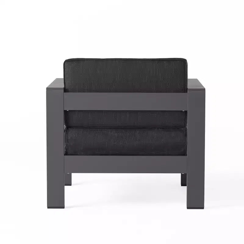 Christopher Knight Home Mysti Sedia da club moderna da esterno in alluminio con cuscini (set da 2), Grigio/Beige