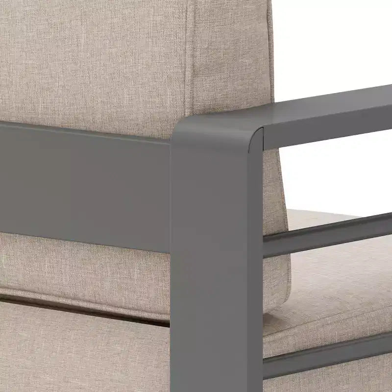 Christopher Knight Home Mysti Sedia da club moderna da esterno in alluminio con cuscini (set da 2), Grigio/Beige