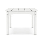 Fini 44 Inch Outdoor Coffee Table, Slatted Top, Modern Style, White Finish