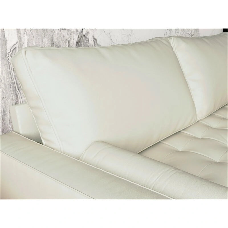 59 Mid-Century Square Arm Leather Loveseat