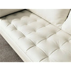 59 Mid-Century Square Arm Leather Loveseat