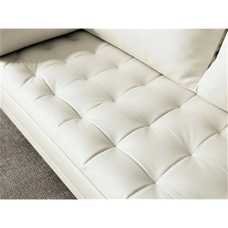 59 Mid-Century Square Arm Leather Loveseat
