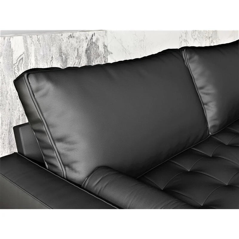 59 Mid-Century Square Arm Leather Loveseat