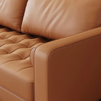 59 Mid-Century Square Arm Leather Loveseat
