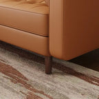 59 Mid-Century Square Arm Leather Loveseat