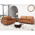 59 Mid-Century Square Arm Leather Loveseat