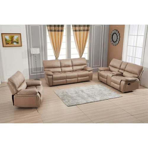 Set Salotto Reclinabile 3 Pezzi in Microfibra Betsy Furniture, Divano, Divanetto e Poltrona