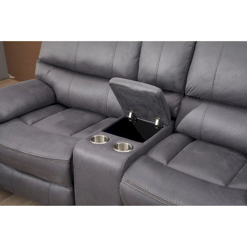 Betsy Furniture 3 Piece Microfiber Reclining Living Room Set, Sofa, Loveseat and Chair