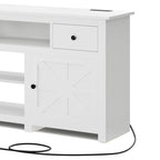 Moasis 70 Farmhouse TV Stand, Entertainment Center with Power Outlet for TVs Up to 80 Inch - 70L x 15.5W x 30H