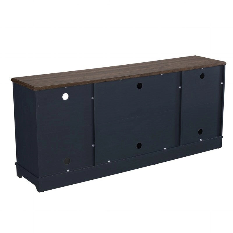70-inch Extra-Wide Rustic TV Stand for 80 TVs - Natural Wood Finish