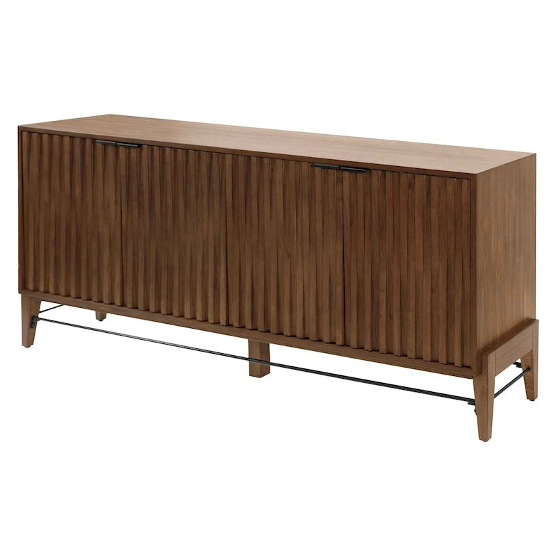 Consolle/credenza moderna di metà secolo, consolle da ufficio, credenza d'accento, marrone