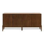Consolle/credenza moderna di metà secolo, consolle da ufficio, credenza d'accento, marrone