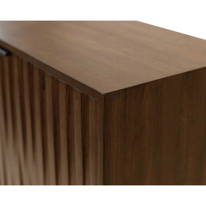 Consolle/credenza moderna di metà secolo, consolle da ufficio, credenza d'accento, marrone