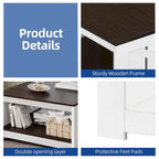 Moasis Farmhouse Coffee Table with Storage for Living Room Square Center Table