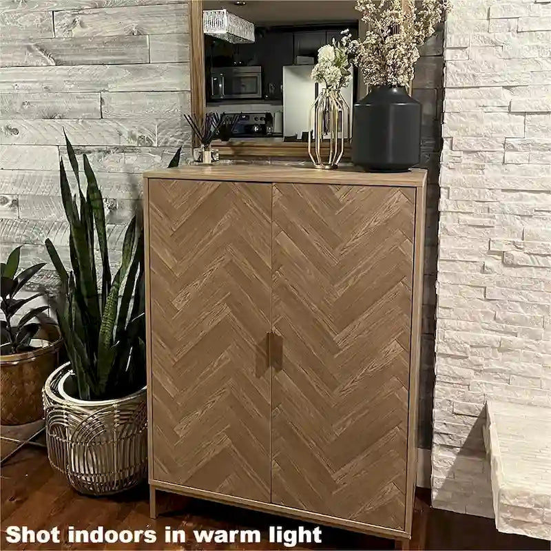 Anmytek Modern 2-Door Wood Buffet Sideboard Accent Storage Cabinet with Adjustable Shelves
