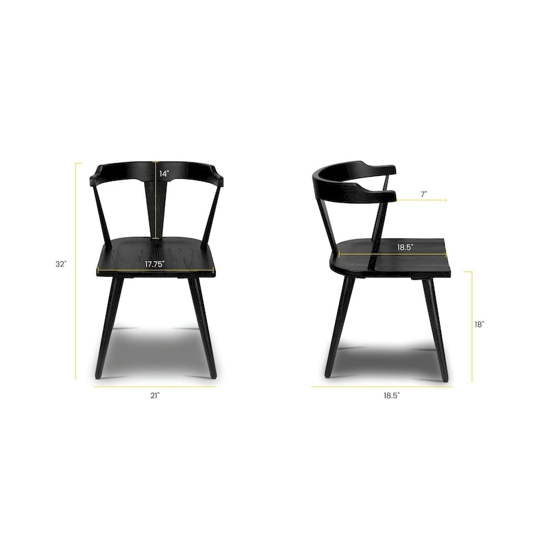 Poly & Bark Enzo Dining Chair - Solid Oak Wood