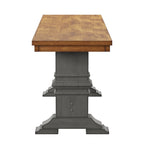 Eleanor Two-Tone Trestle Leg Wood Dining Bench by iNSPIRE Q Classic