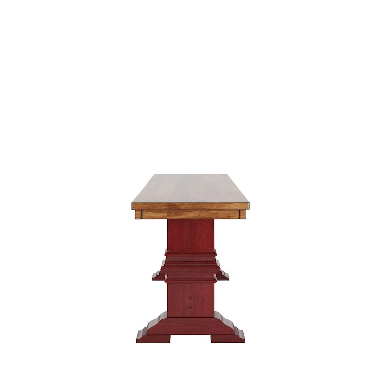 Eleanor Two-Tone Trestle Leg Wood Dining Bench by iNSPIRE Q Classic