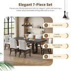 Traditional 7-Piece 72 Wood Extendable Dining Table Set