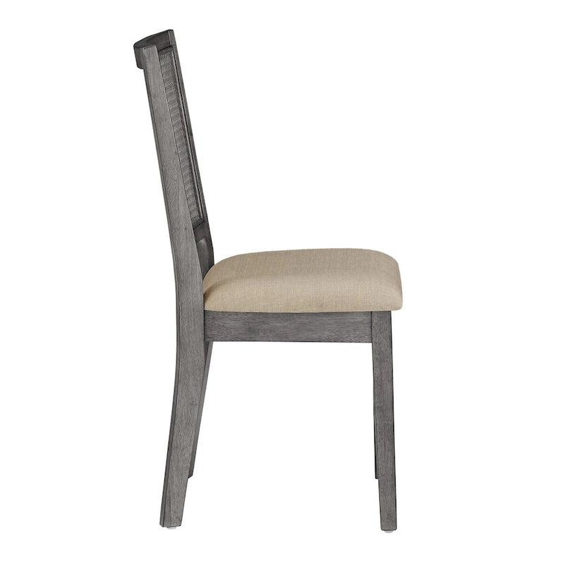 Eleanor Beige Linen Rattan Dining Chairs (Set of 2) by iNSPIRE Q Classic