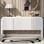 Striped Storage Cabinet with 4 Doors