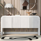 Striped Storage Cabinet with 4 Doors