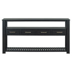 Modern Console Table with 4 Drawers and 2 Shelves