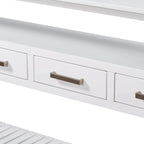 Modern Console Table with 4 Drawers and 2 Shelves