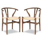 Poly & Bark Weave Chairs - Solid Wood Frame (Set of 2)