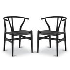 Poly & Bark Weave Chairs - Solid Wood Frame (Set of 2)
