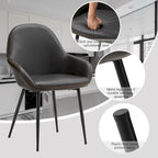 Glitzhome Set of 2/4/6 Mid-Century Modern Faux Leather Accent Dining Chairs