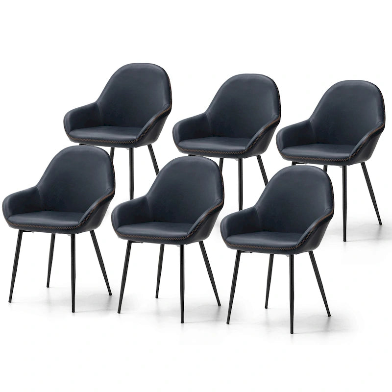 Glitzhome Set of 2/4/6 Mid-Century Modern Faux Leather Accent Dining Chairs